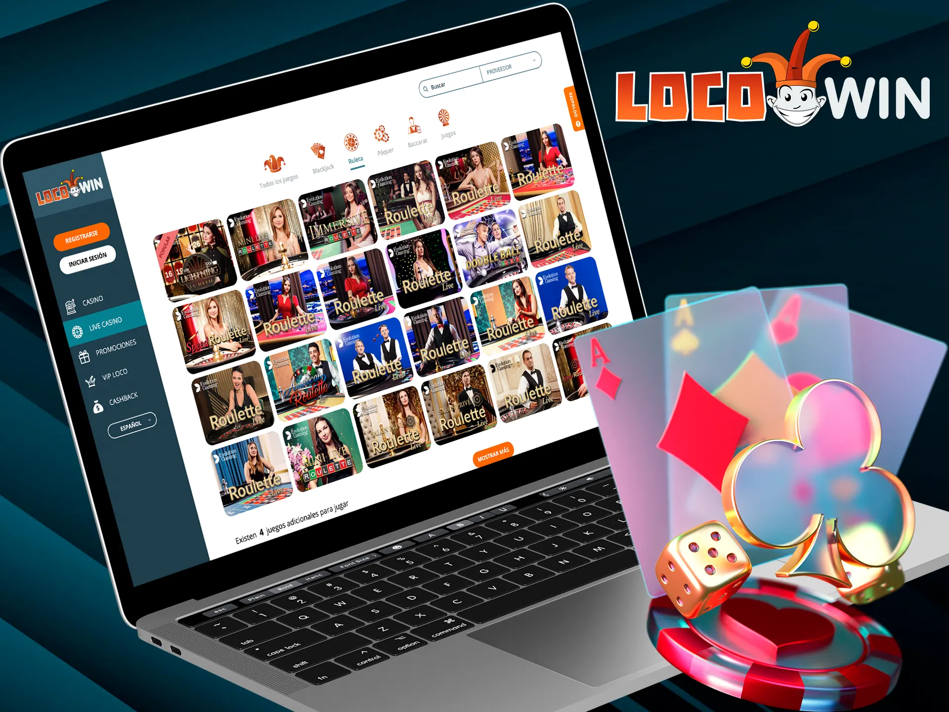 Aprende cómo empezar a jugar al casino en vivo LocoWin.