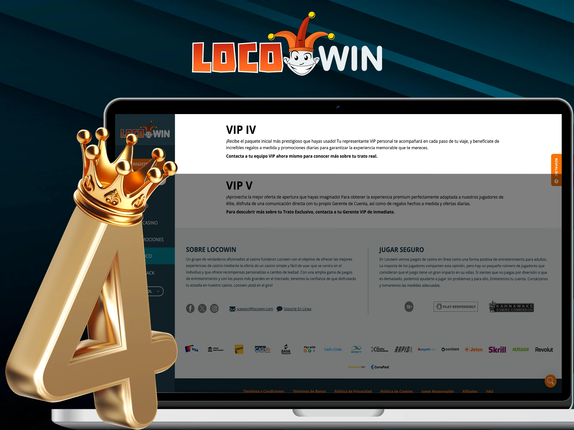Obtenga acceso al paquete de bonificación más prestigioso del programa VIP de Locowin.