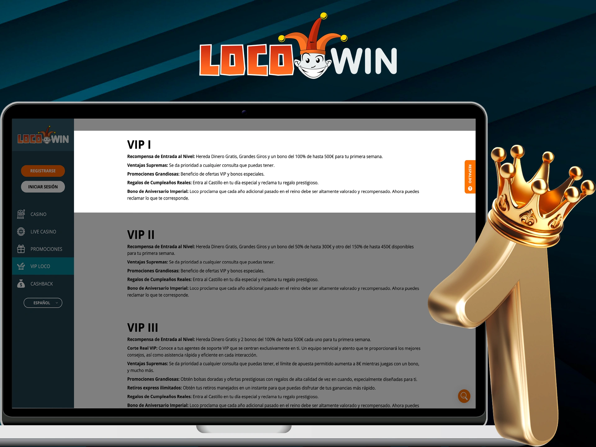 Descubra qué bonificaciones puede obtener en el primer nivel del programa VIP de Locowin.