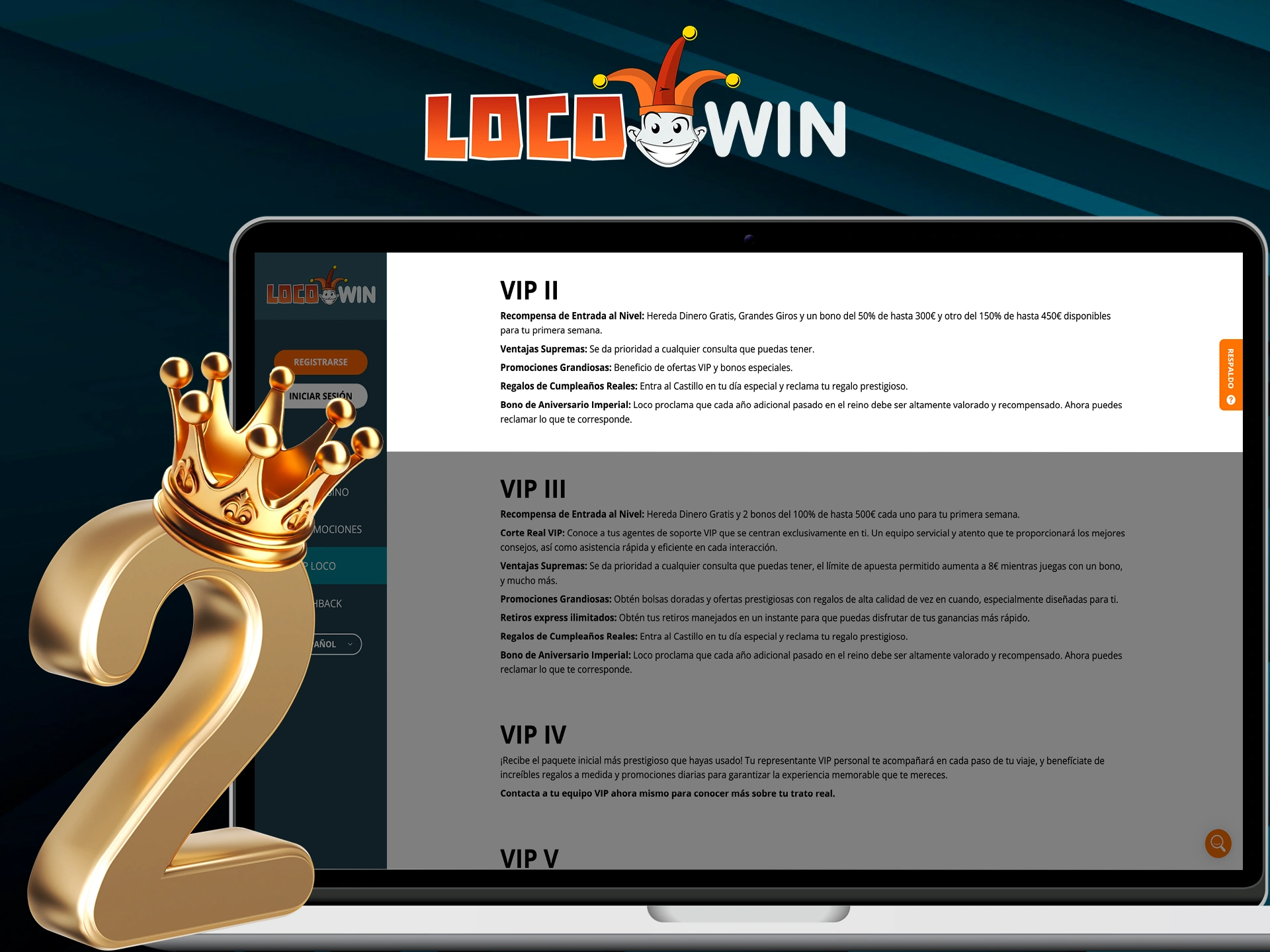 Obtenga un bono rentable en el segundo nivel del programa VIP de Locowin.