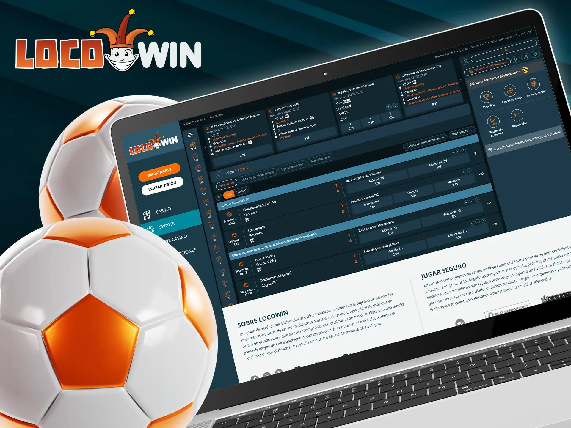 Juega al fútbol en Locowin Casino con un gran bono