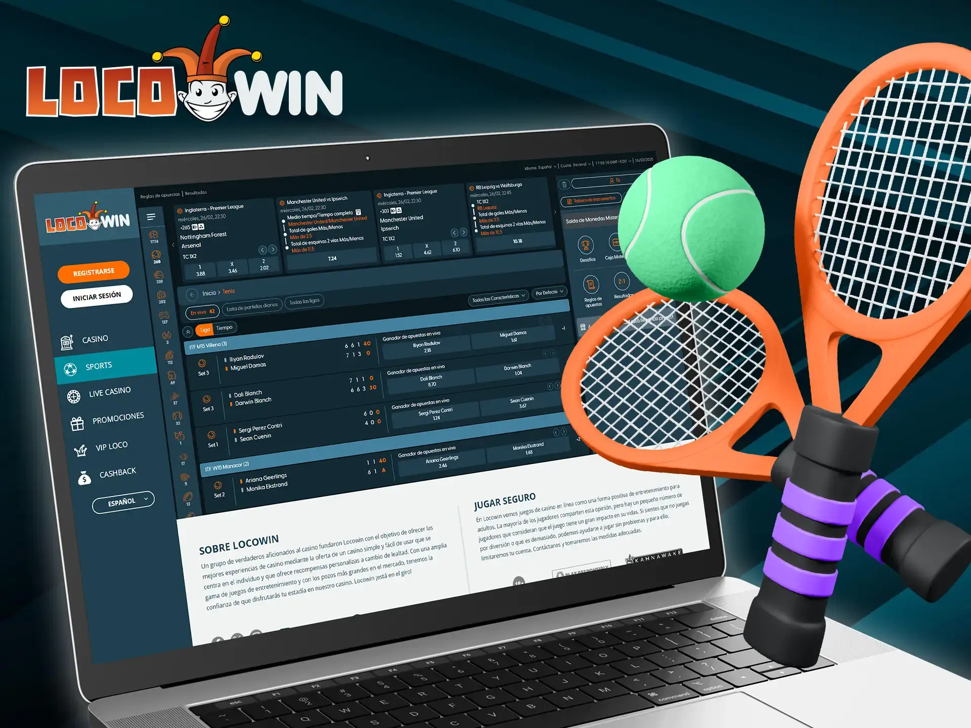 Empiece a apostar en tenis con Locowin Casino