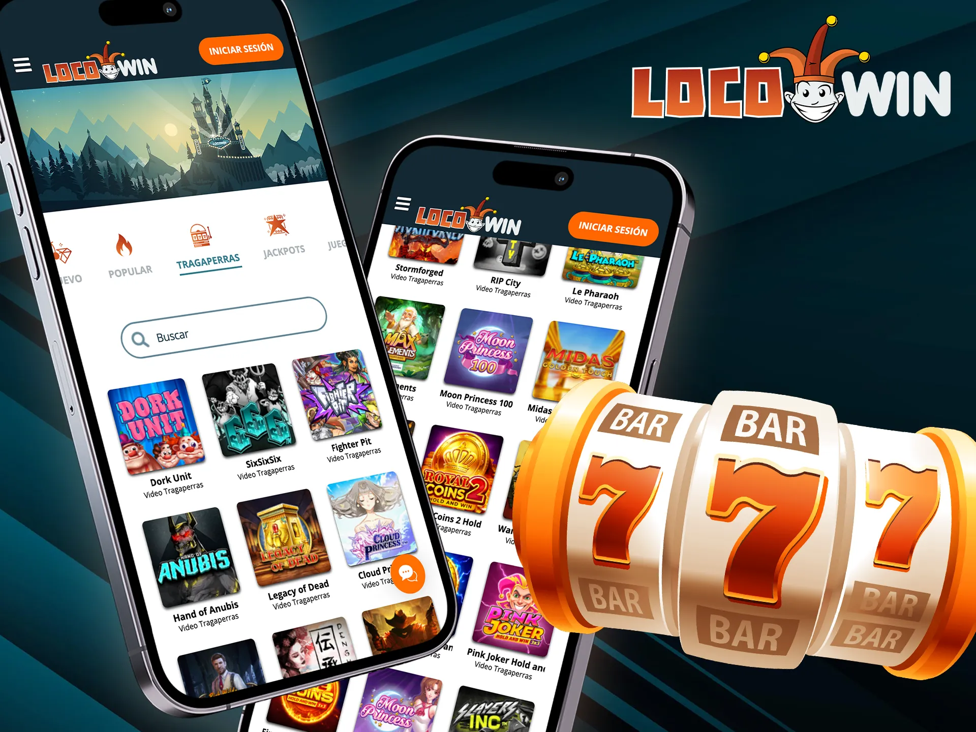 Accede a las tragaperras de Locowin en dispositivos móviles.