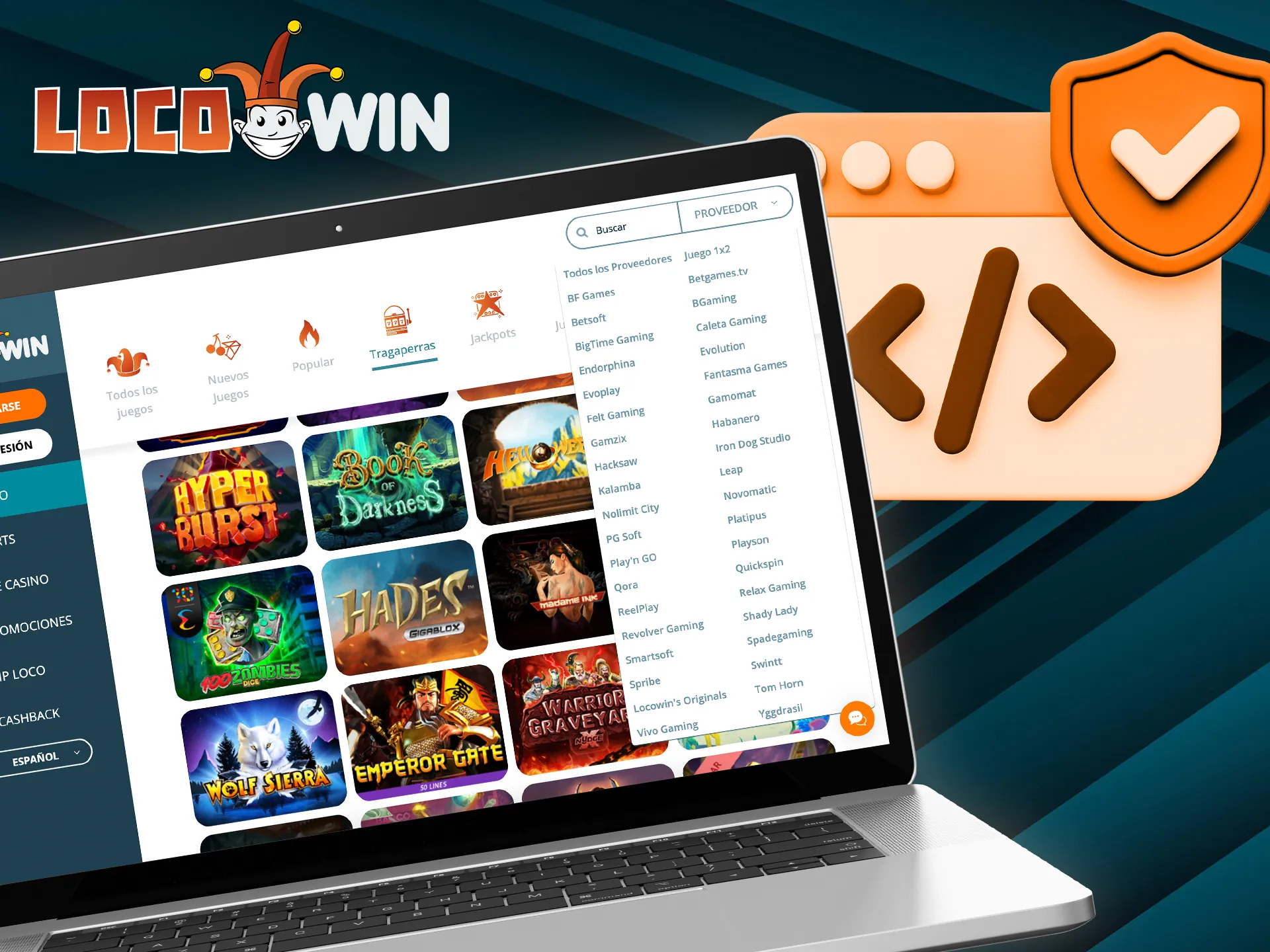 Juega a tragaperras de calidad de los mejores proveedores en el casino Locowin.